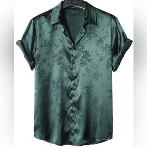 Shein Shiny Green Shirt